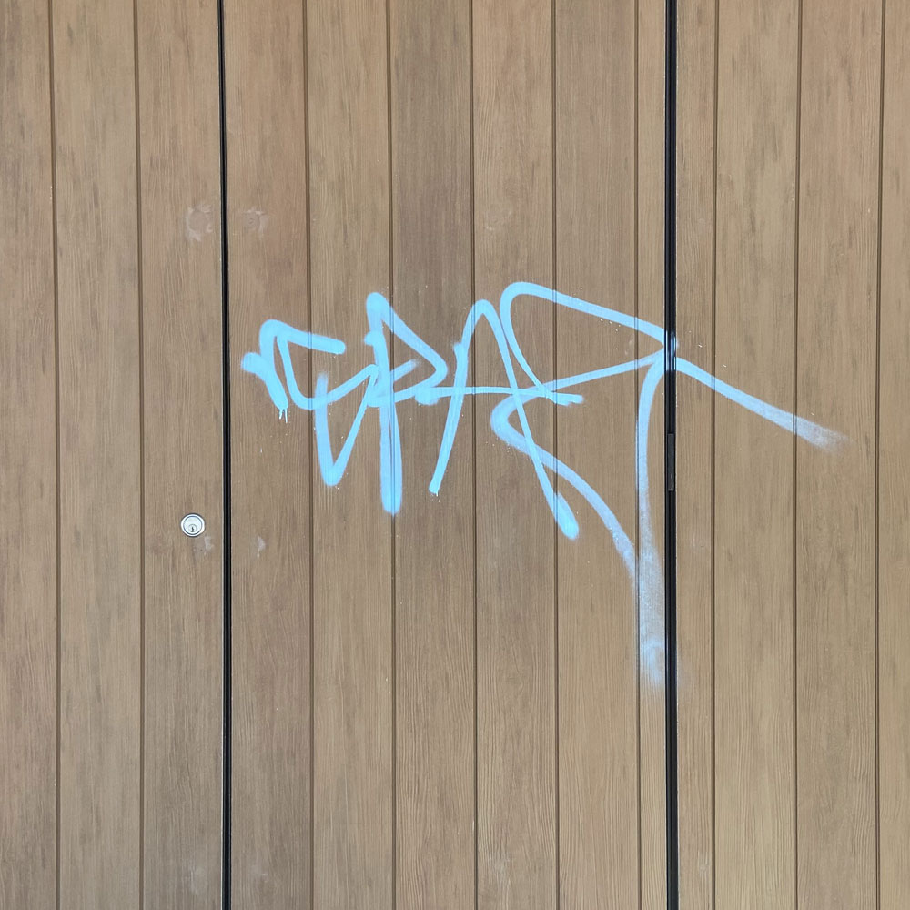 removing Graffiti from Concrete Panel Before
