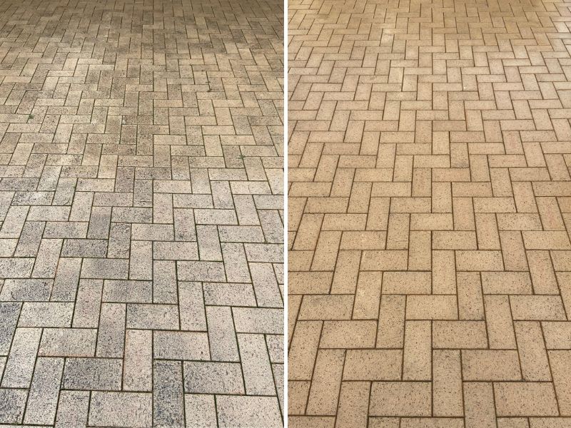 Perth Brick Pressure Washing Before And After