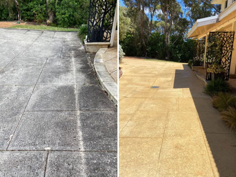 Perth Driveway Pressure Washing Before And After