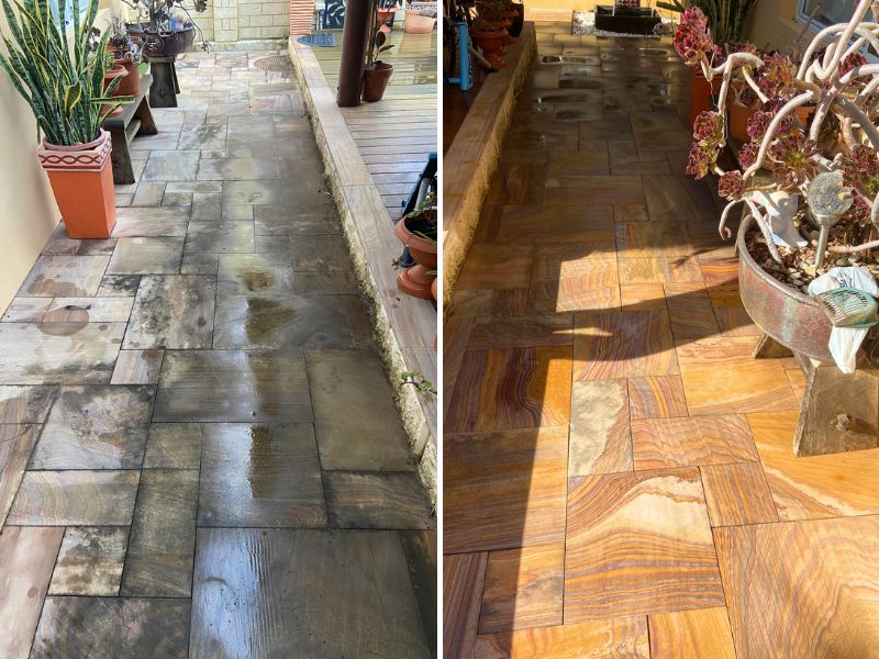 Perth Sandstone Pressure Cleaning Before And After